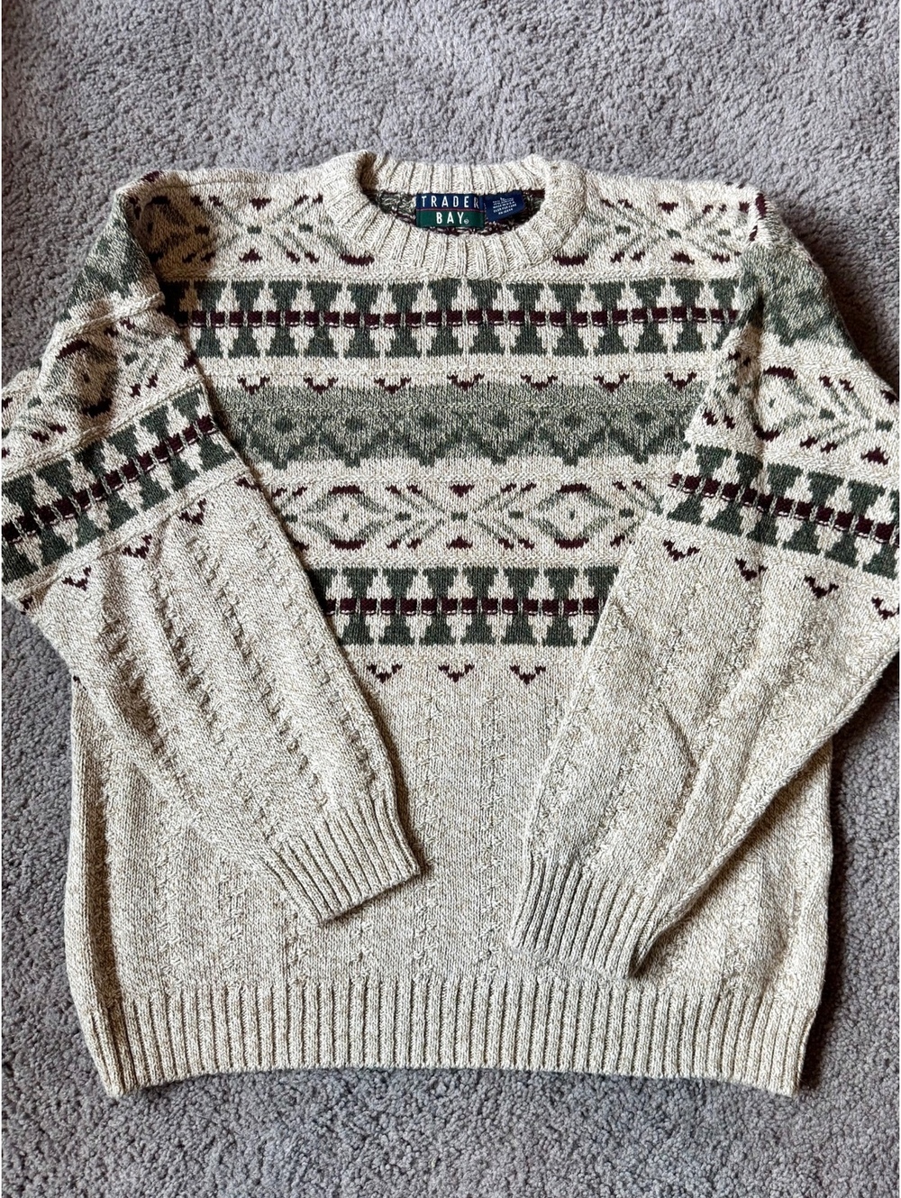 Trader Bay Men's Vintage Patterned Pullover Sweater